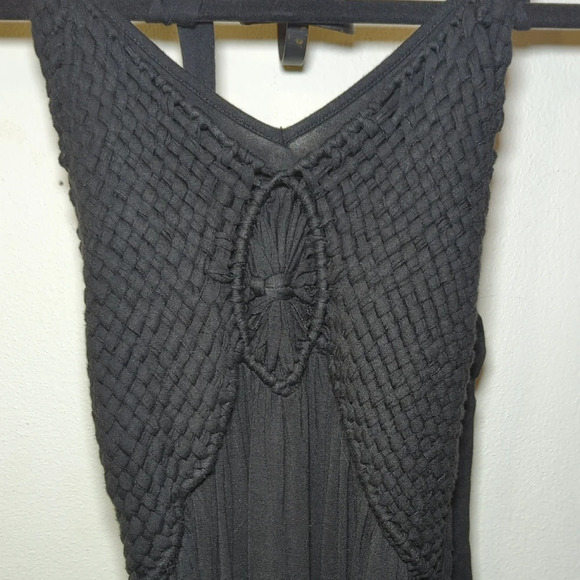 Soma Elegant Black Halter Maxi Dress with Crocheted Bodice Women's Size S - Picture 4 of 5
